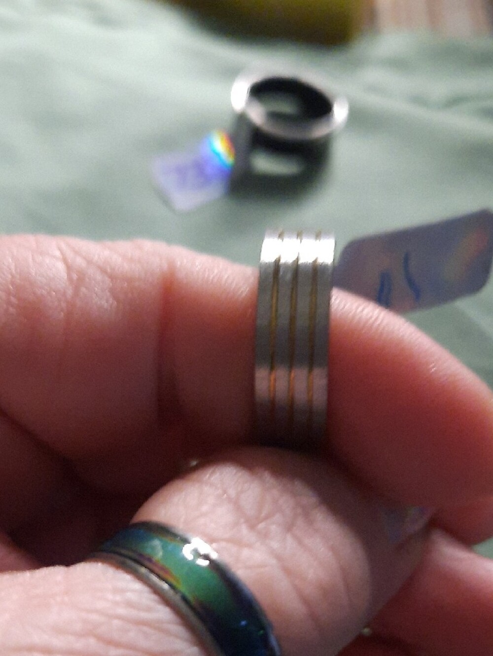 Mixed Metal Band Rings - Assorted Colors - Picture 3 of 8